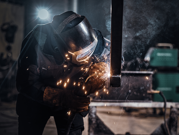 Man working in a metal factory